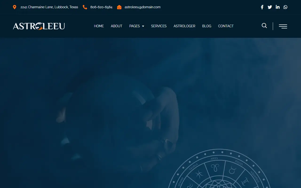 หน้าแรกของธีม Astroleeu บนคอมพิวเตอร์