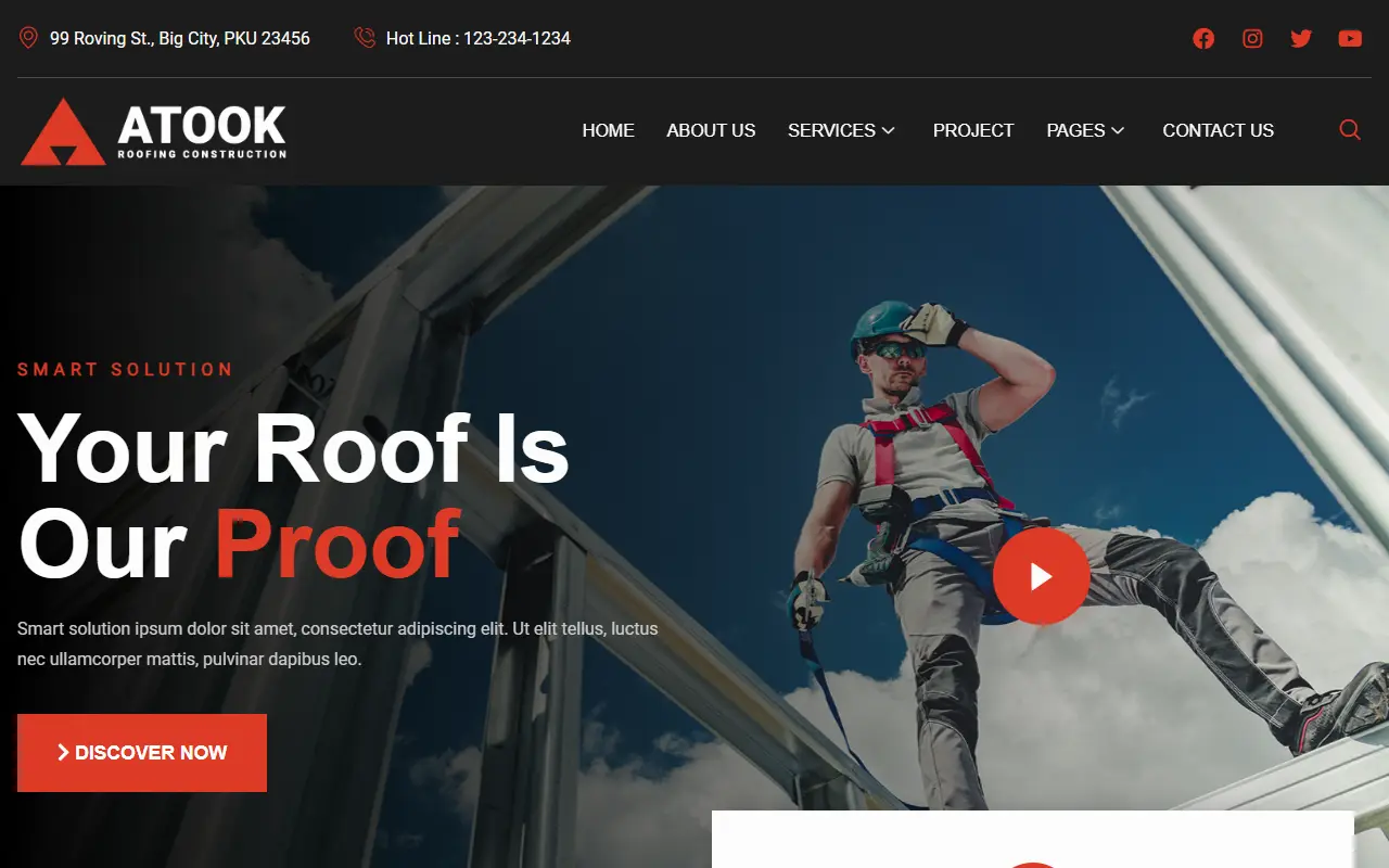 หน้าแรกของธีม Atook บนคอมพิวเตอร์