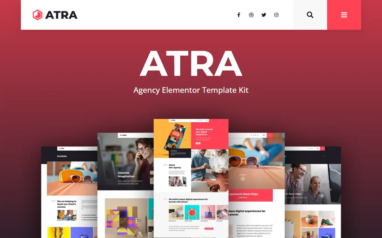 หน้าแรกของธีม Atra บนคอมพิวเตอร์