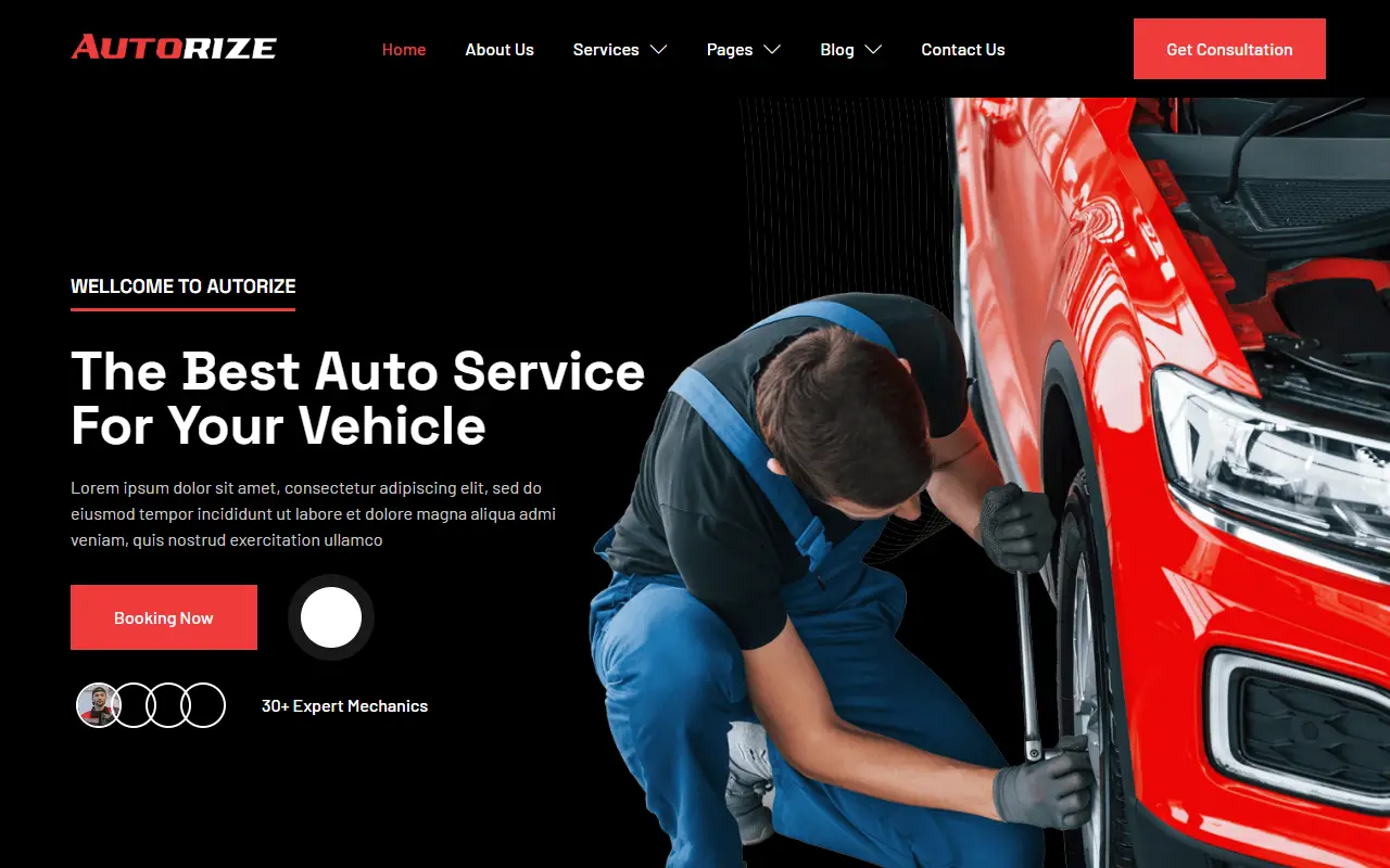 หน้าแรกของธีม Autorize บนคอมพิวเตอร์