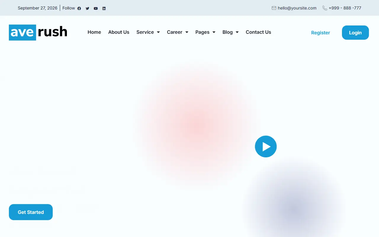 หน้าแรกของธีม Averush บนคอมพิวเตอร์