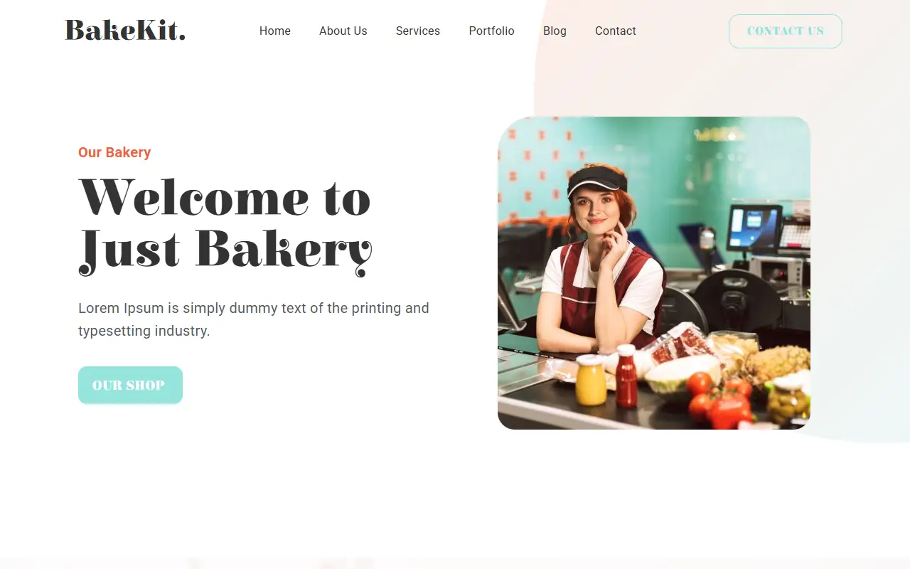 หน้าแรกของธีม Bakekit บนคอมพิวเตอร์