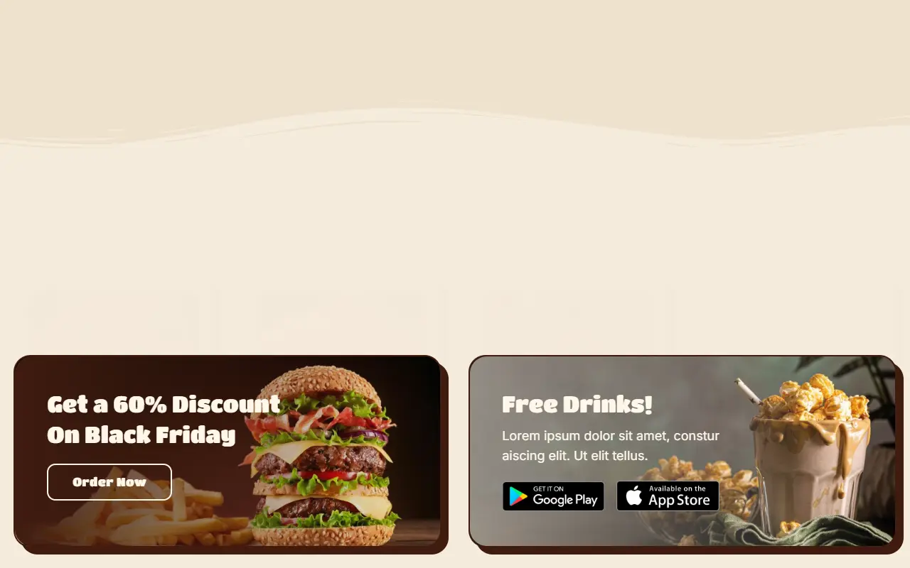 หน้าแรกของธีม BigBurger บนคอมพิวเตอร์