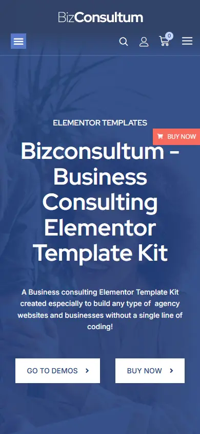 หน้าแรกของธีม Bizconsultum บนมือถือ