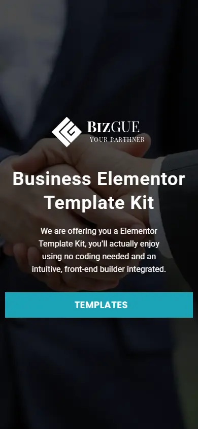 หน้าแรกของธีม BizGUE บนมือถือ