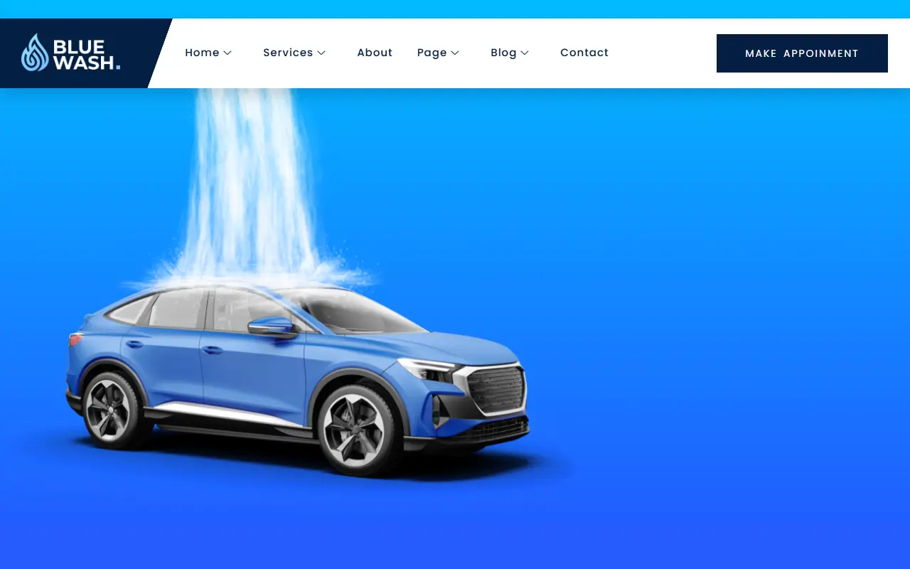 หน้าแรกของธีม Bluewash บนคอมพิวเตอร์
