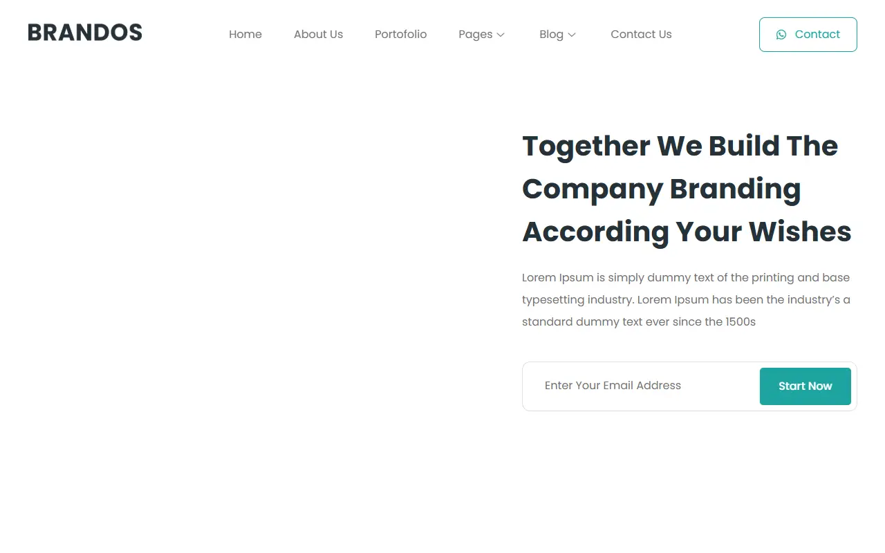 หน้าแรกของธีม Brandos บนคอมพิวเตอร์