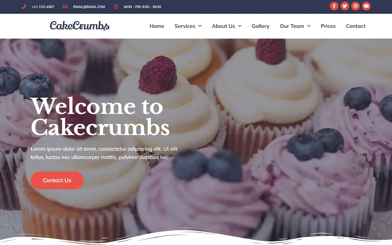 หน้าแรกของธีม Cakecrumbs บนคอมพิวเตอร์