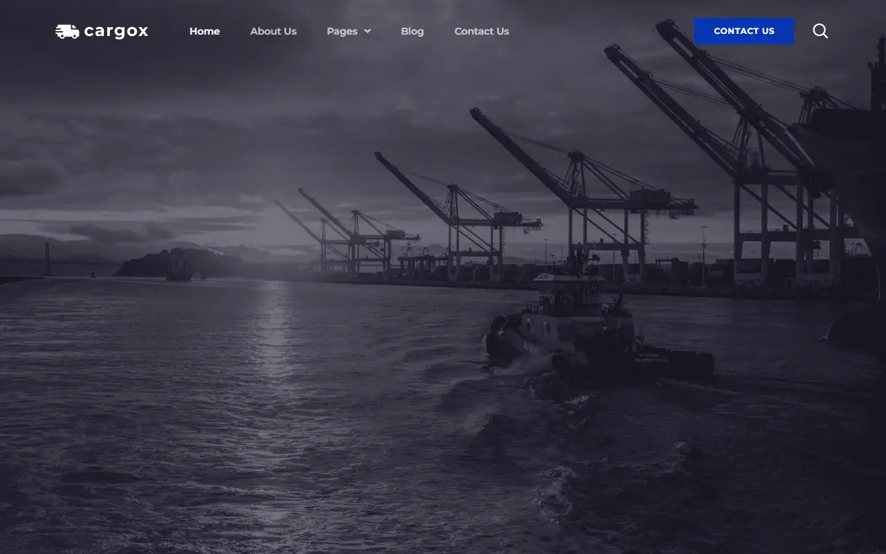 หน้าแรกของธีม Cargox บนคอมพิวเตอร์