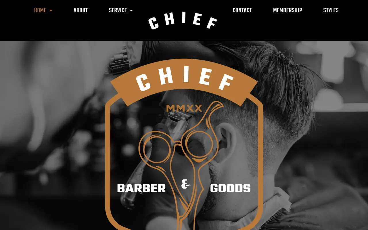 หน้าแรกของธีม Chief บนคอมพิวเตอร์