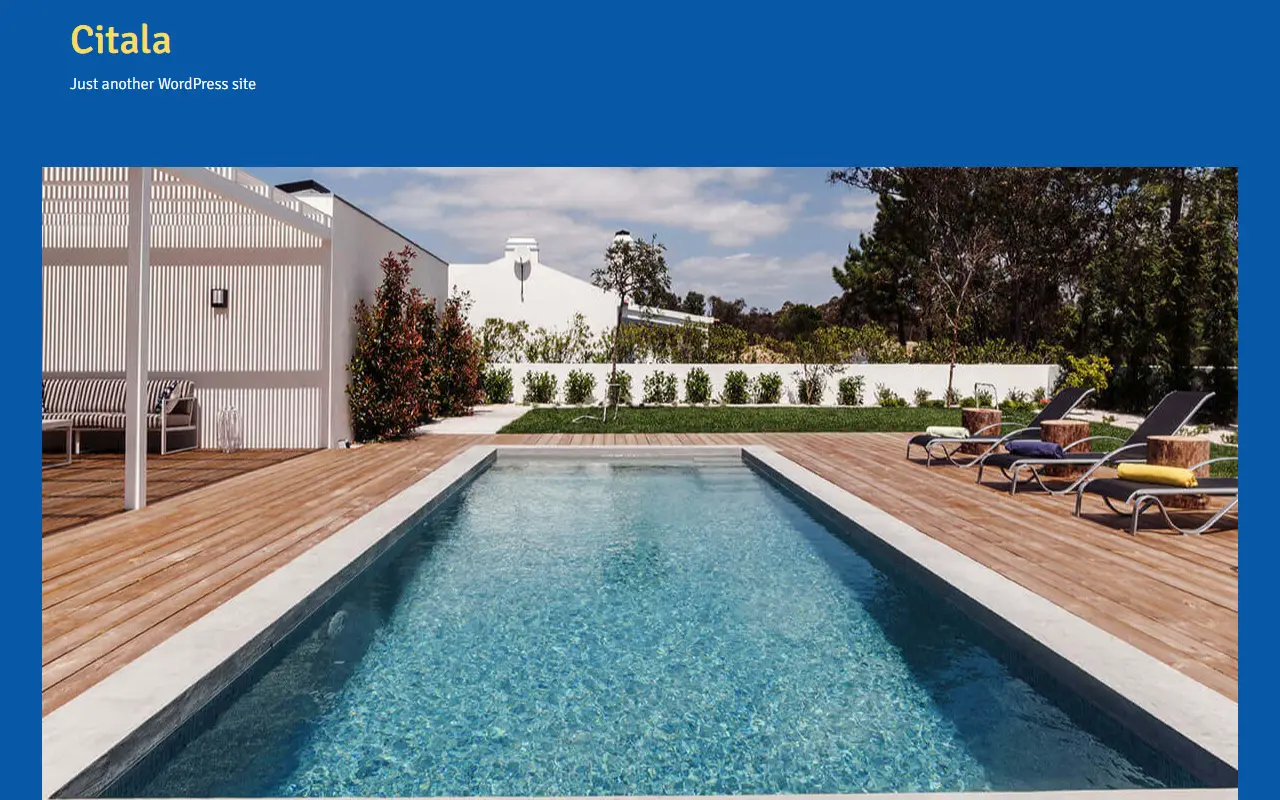 หน้าแรกของธีม Citala Swimming Pool Maintenance Company บนคอมพิวเตอร์