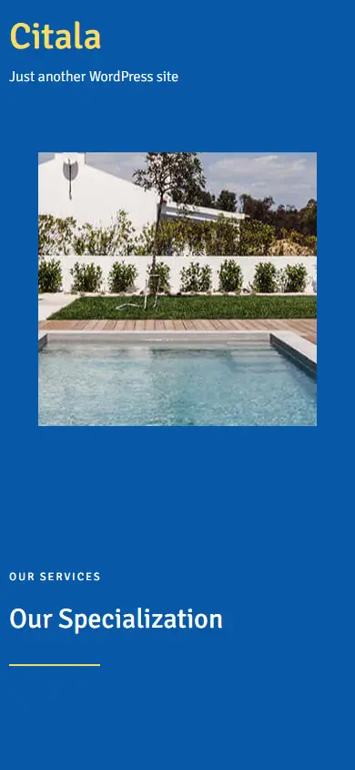 หน้าแรกของธีม Citala Swimming Pool Maintenance Company บนมือถือ