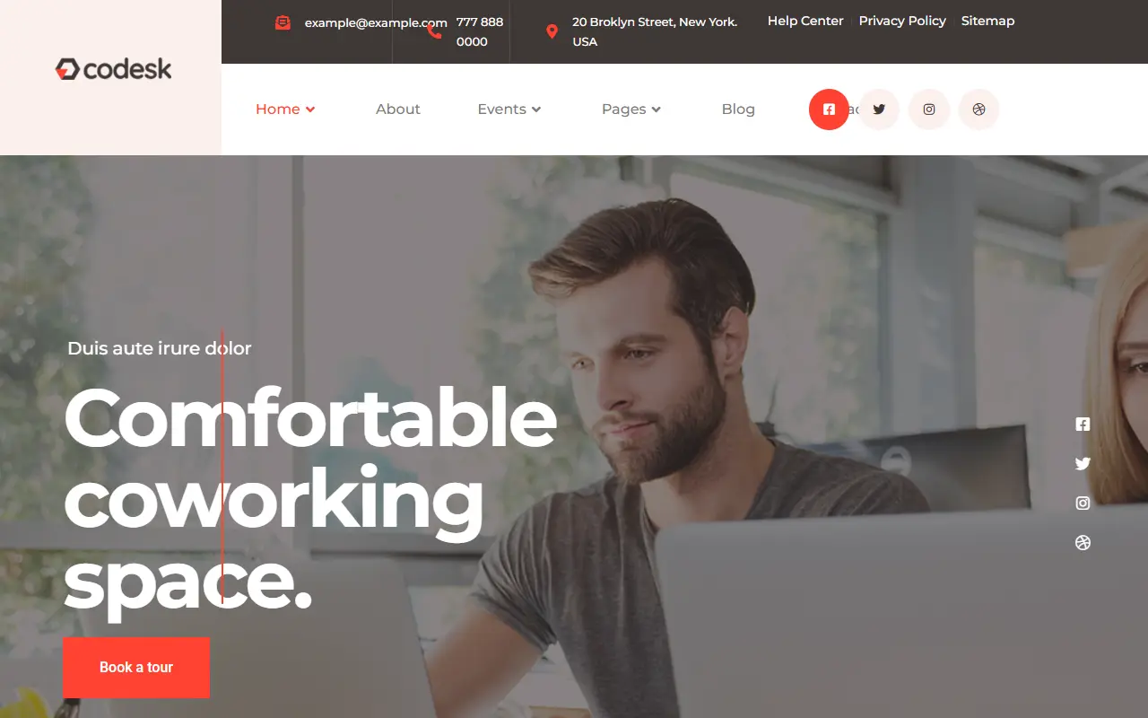 หน้าแรกของธีม Codesk บนคอมพิวเตอร์