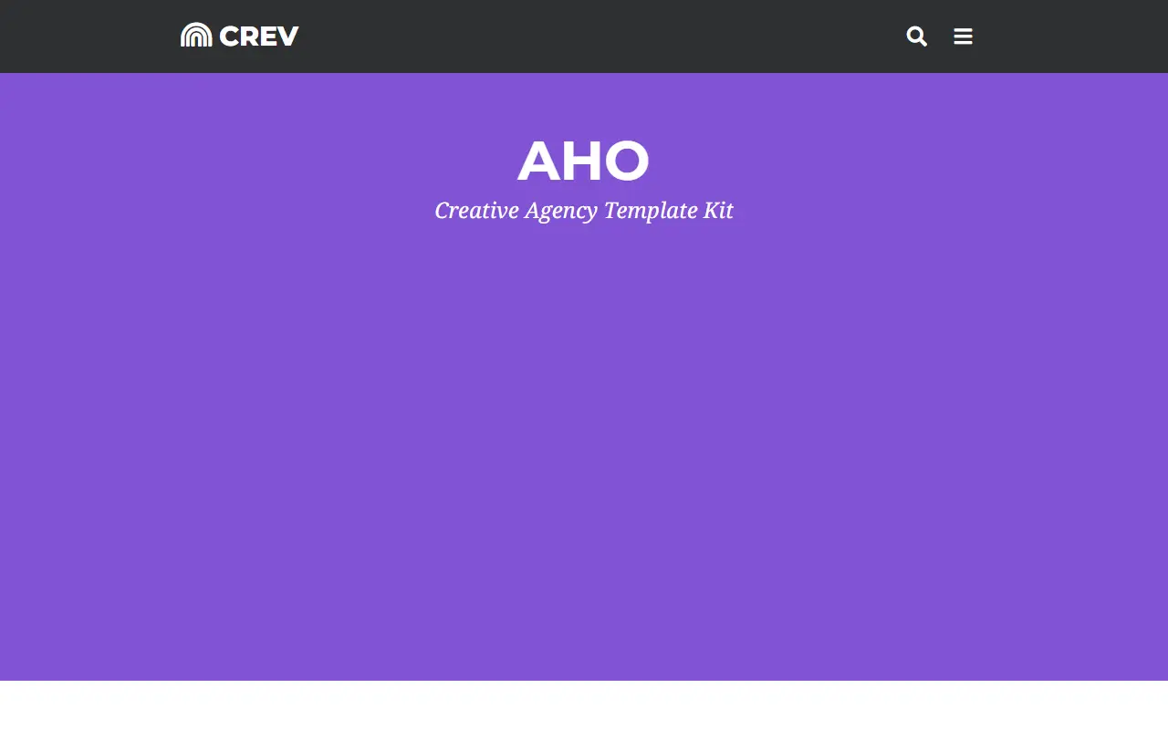 หน้าแรกของธีม Crev บนคอมพิวเตอร์