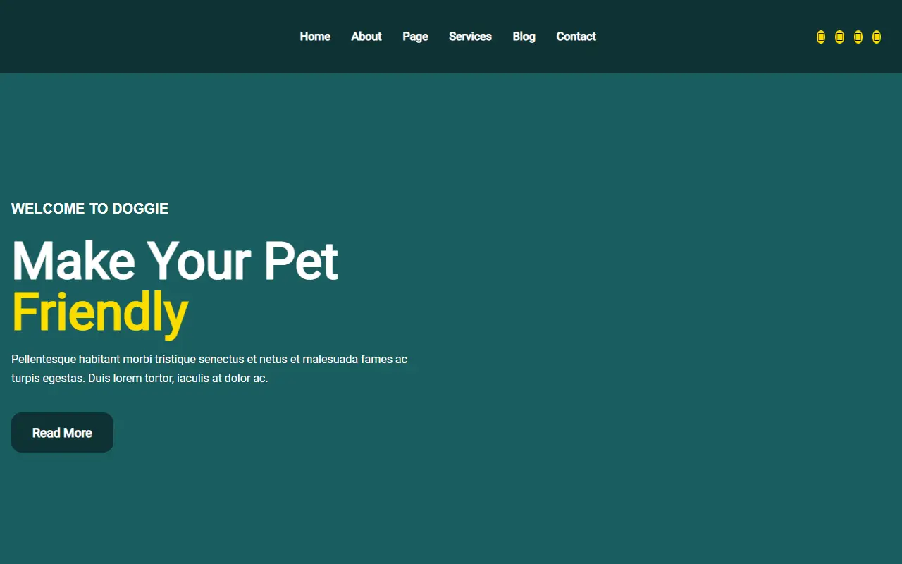 หน้าแรกของธีม Depuppy บนคอมพิวเตอร์
