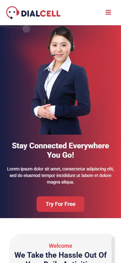 หน้าแรกของธีม DialCell บนมือถือ