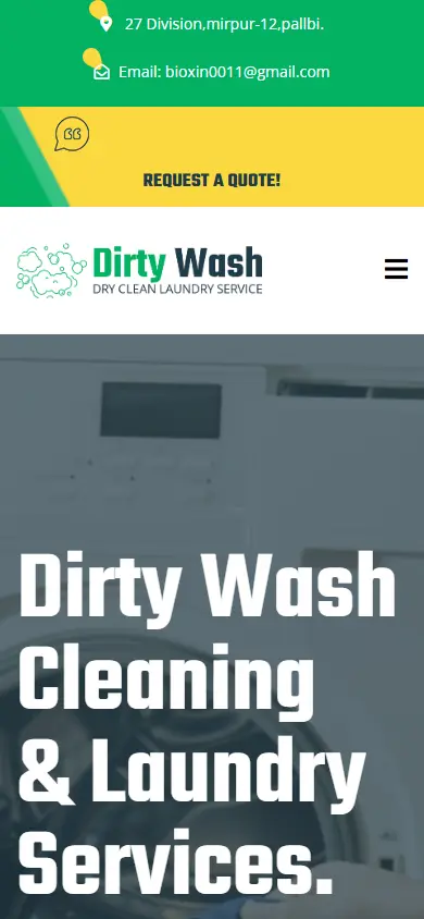 หน้าแรกของธีม DirtyWash บนมือถือ