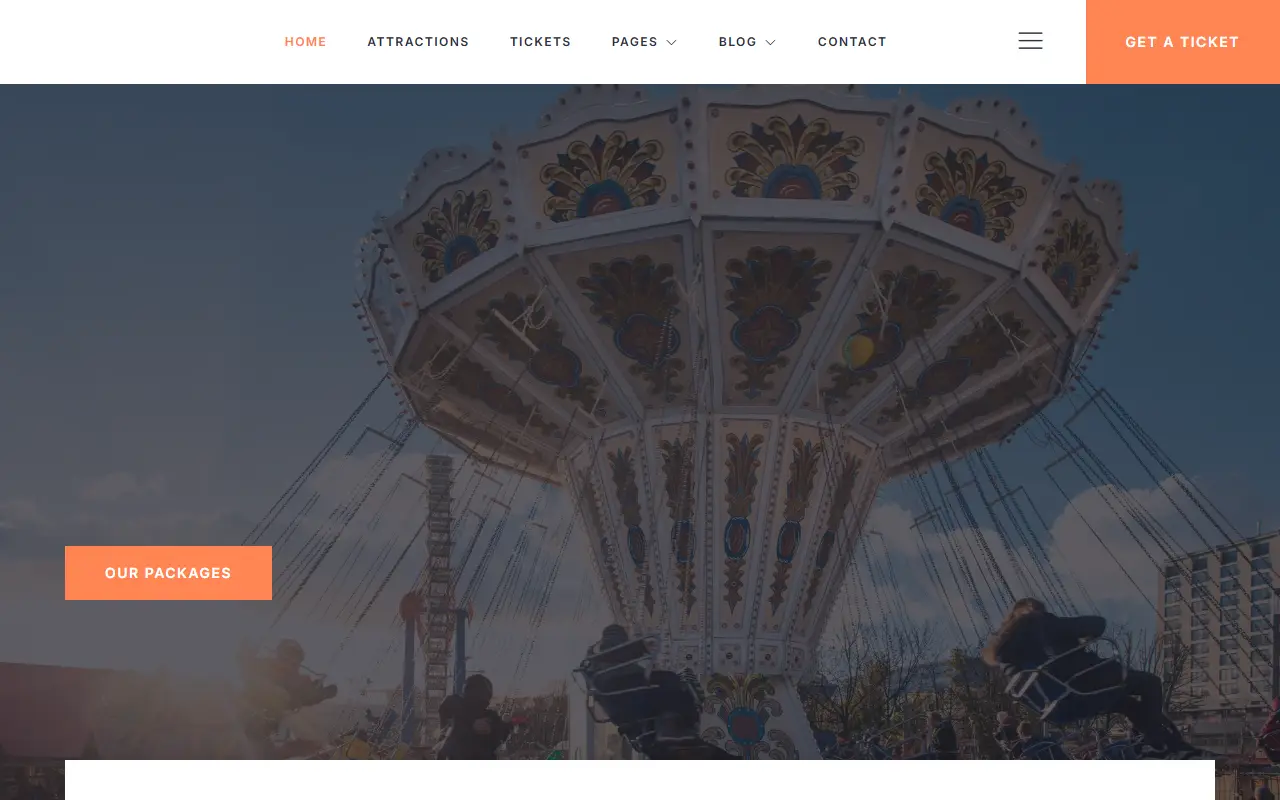 หน้าแรกของธีม Dreamland Amusement บนคอมพิวเตอร์