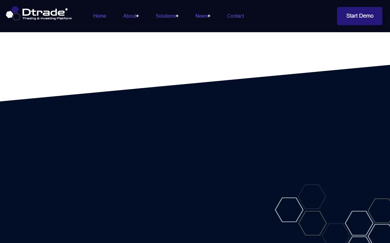 หน้าแรกของธีม Dtrade บนคอมพิวเตอร์