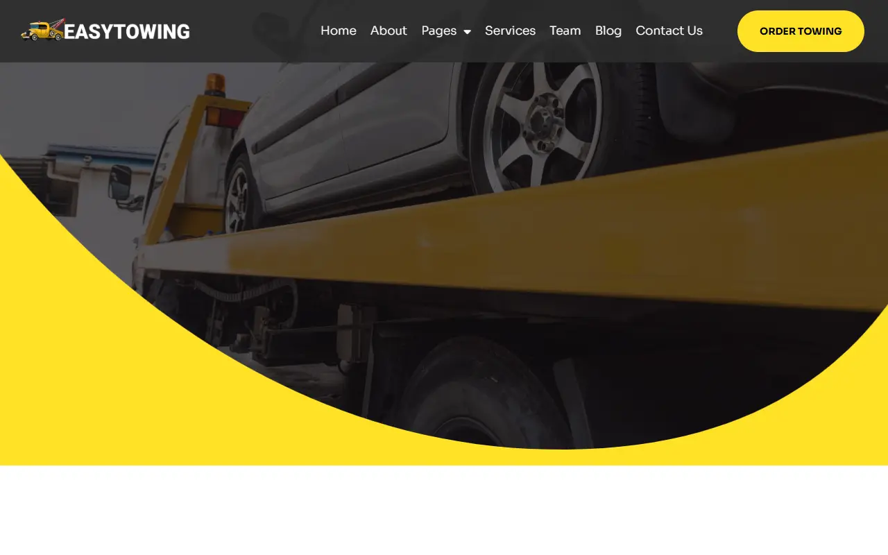 หน้าแรกของธีม EasyTowing บนคอมพิวเตอร์