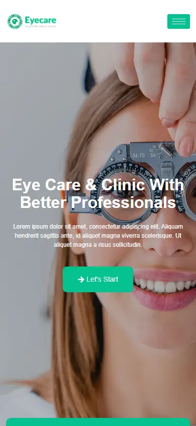 หน้าแรกของธีม Eyecare บนมือถือ
