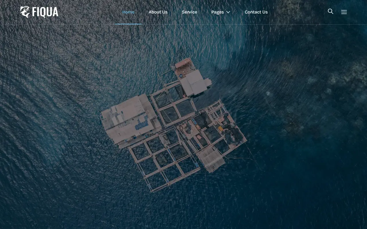 หน้าแรกของธีม Fiqua Aqua Farm บนคอมพิวเตอร์