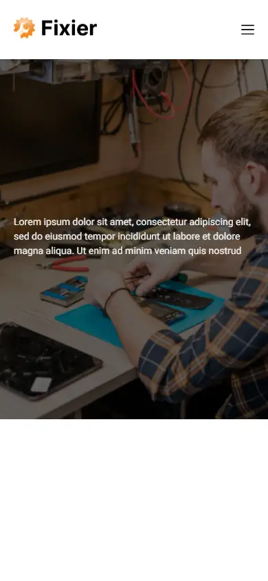 หน้าแรกของธีม Fixier Gadgets บนมือถือ