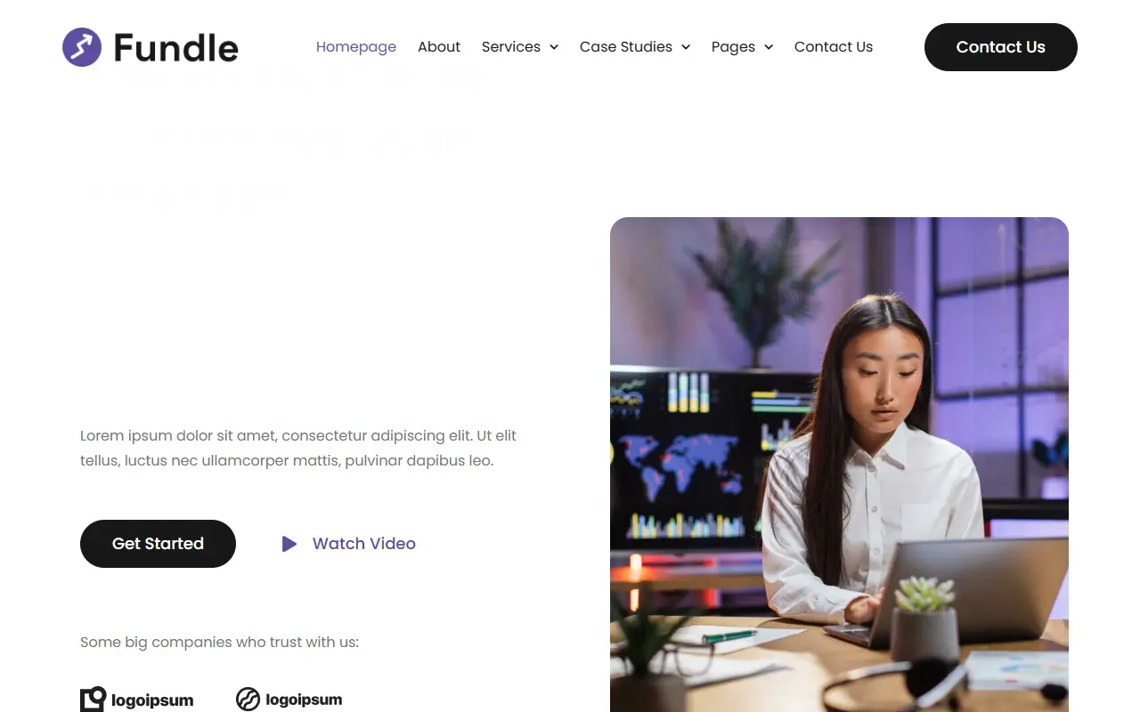 หน้าแรกของธีม Fundle บนคอมพิวเตอร์