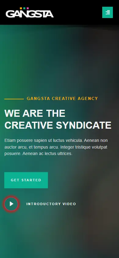 หน้าแรกของธีม Gangsta บนมือถือ