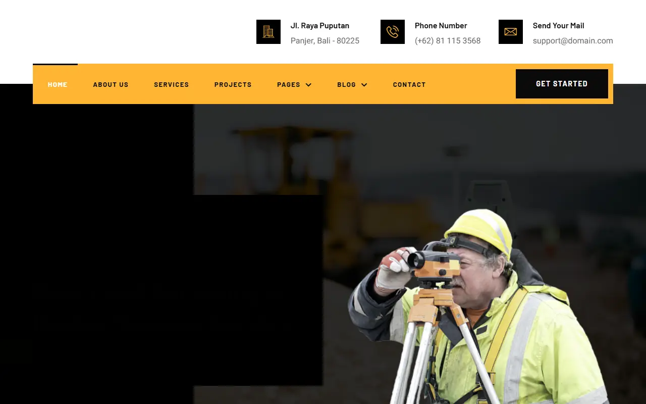 หน้าแรกของธีม Geolite Land Surveying บนคอมพิวเตอร์