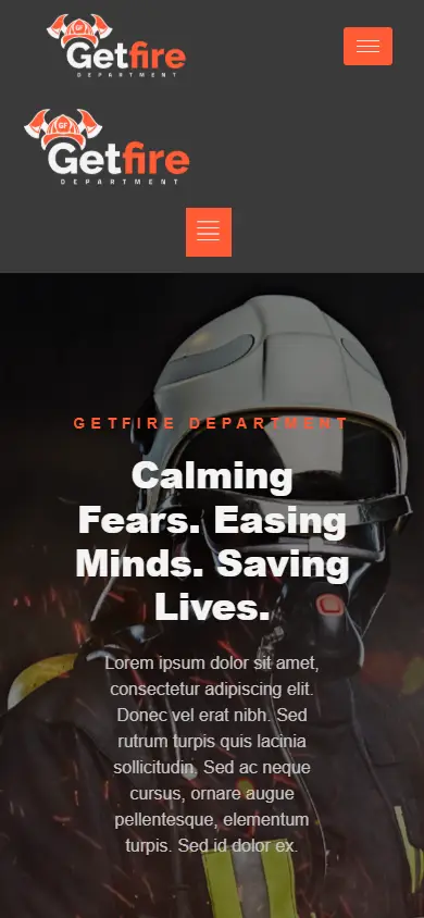 หน้าแรกของธีม Getfire บนมือถือ