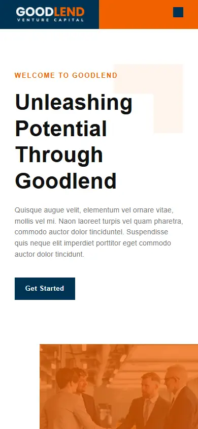 หน้าแรกของธีม Goodlend บนมือถือ
