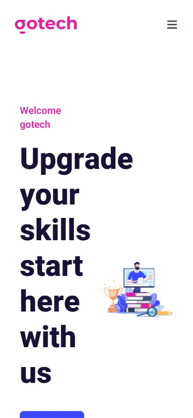 หน้าแรกของธีม Gotech บนมือถือ