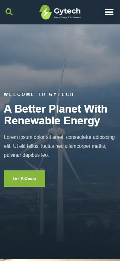 หน้าแรกของธีม Gytech บนมือถือ