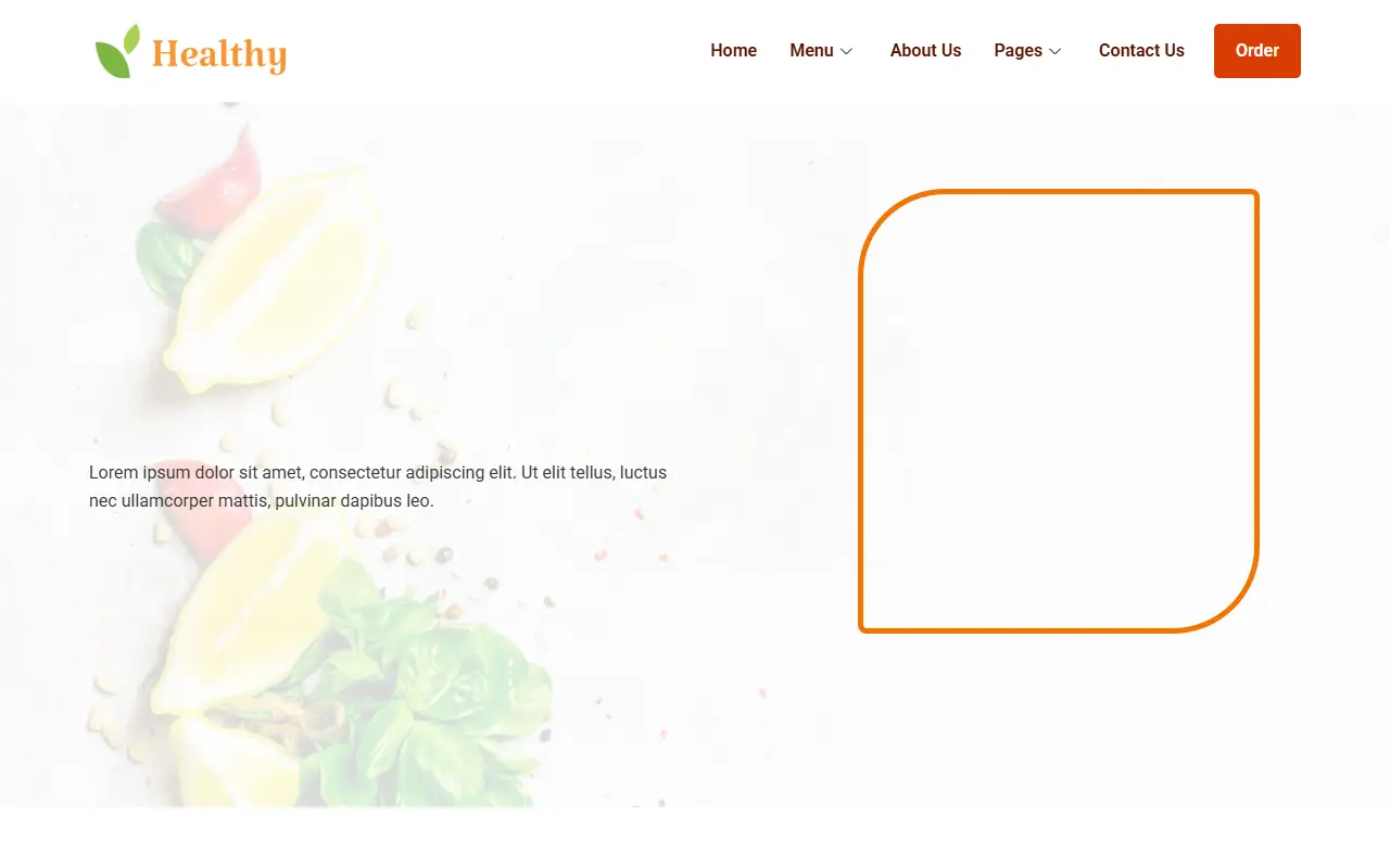 หน้าแรกของธีม Healthy บนคอมพิวเตอร์