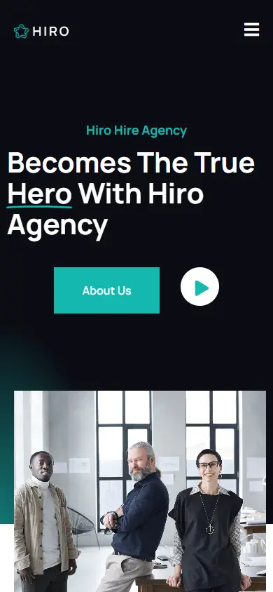 หน้าแรกของธีม Hiro Human Resources บนมือถือ