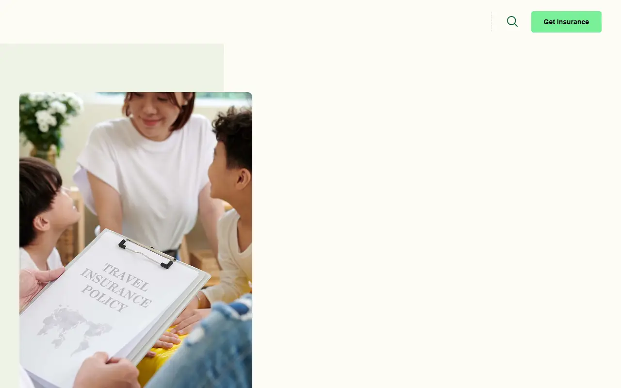 หน้าแรกของธีม Insurve บนคอมพิวเตอร์