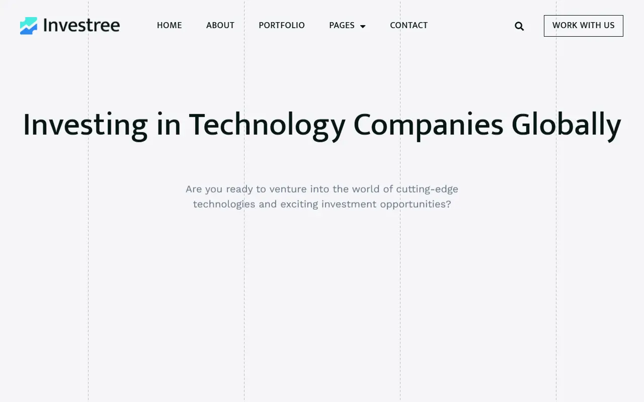 หน้าแรกของธีม Investree บนคอมพิวเตอร์