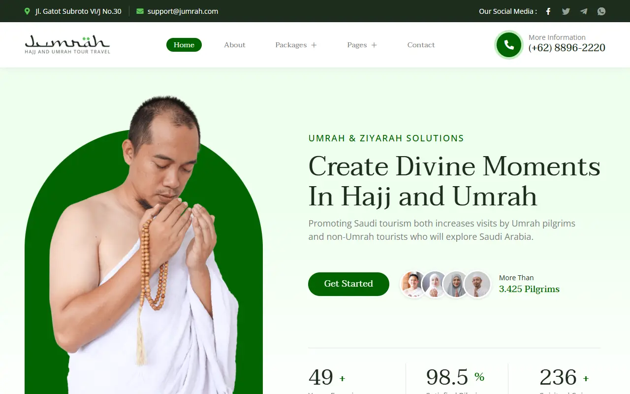 หน้าแรกของธีม Jumrah Hajj บนคอมพิวเตอร์