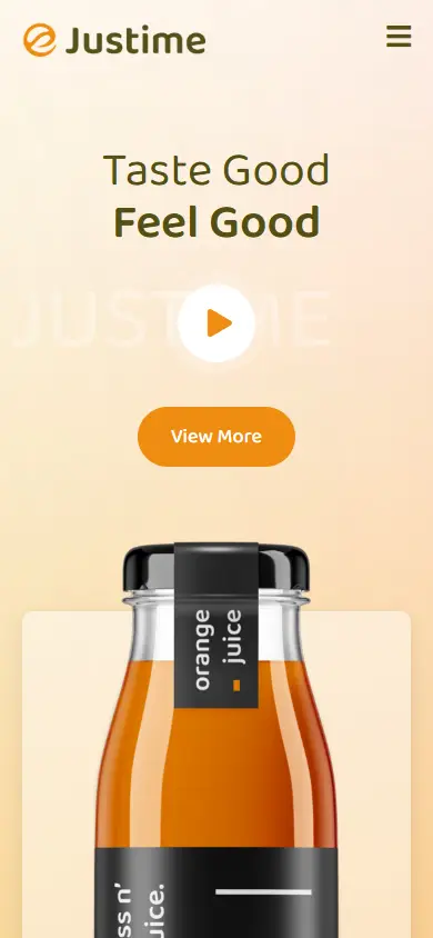 หน้าแรกของธีม Justime Juice Bar- Smoothie บนมือถือ