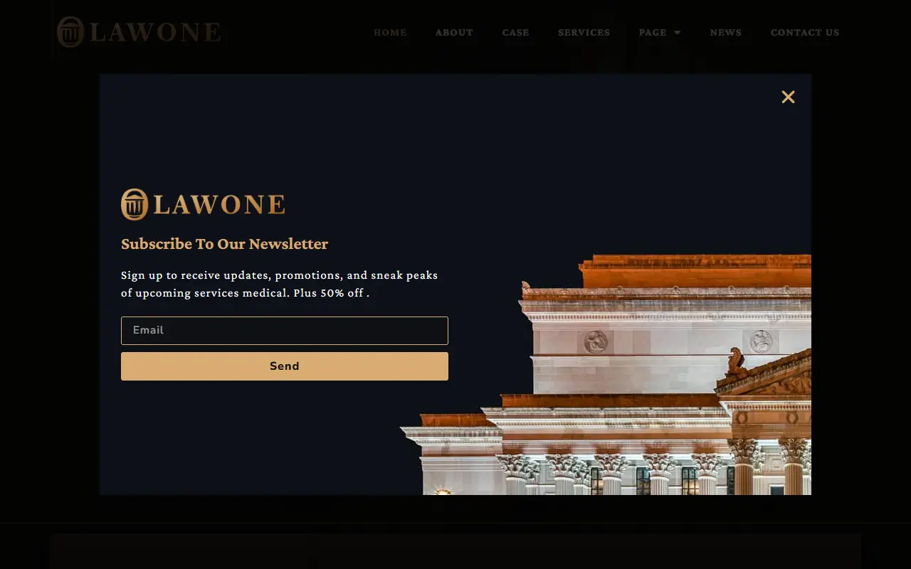หน้าแรกของธีม Lawone บนคอมพิวเตอร์