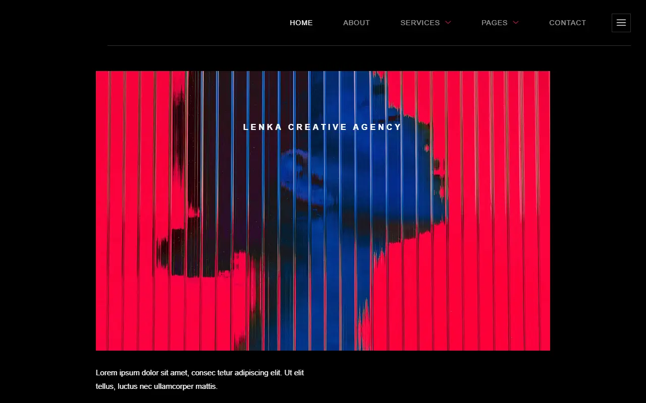 หน้าแรกของธีม Lenka บนคอมพิวเตอร์