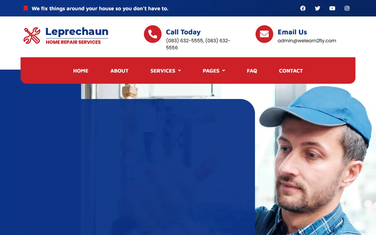 หน้าแรกของธีม Leprechaun บนคอมพิวเตอร์