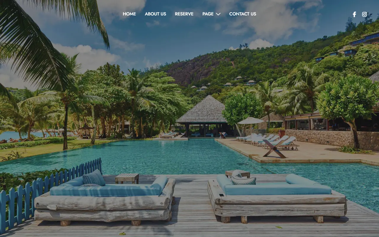 หน้าแรกของธีม Lucan Beach Club บนคอมพิวเตอร์