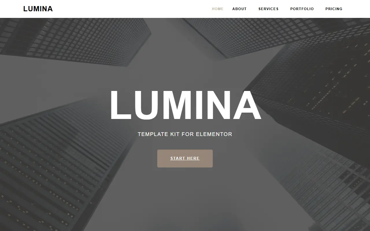 หน้าแรกของธีม Lumina บนคอมพิวเตอร์