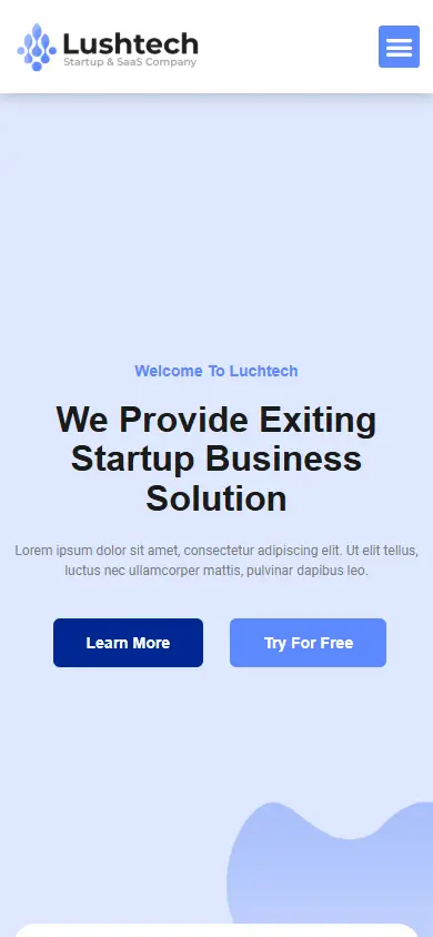 หน้าแรกของธีม Lushtech บนมือถือ
