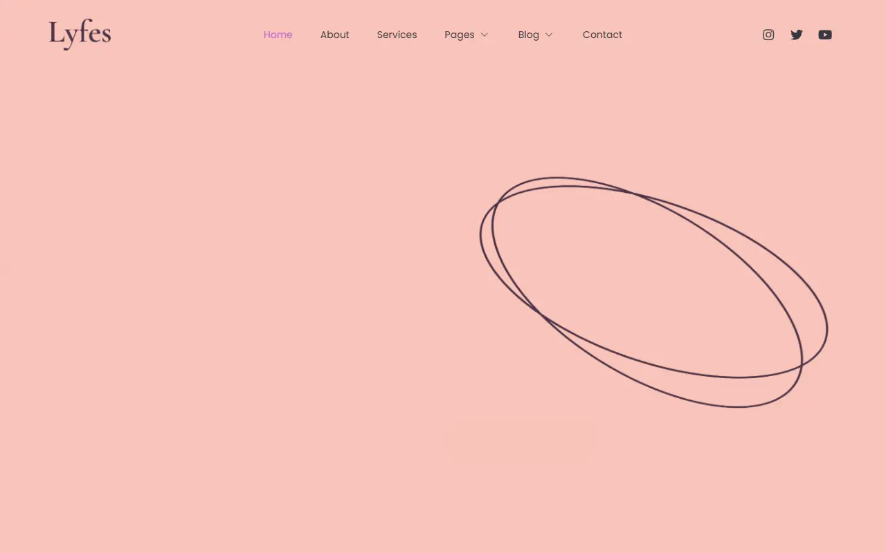 หน้าแรกของธีม Lyfes Feminine Life Coach บนคอมพิวเตอร์