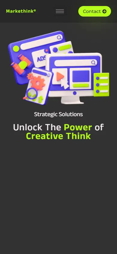 หน้าแรกของธีม Markethink บนมือถือ