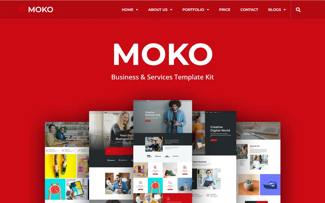 หน้าแรกของธีม Moko บนคอมพิวเตอร์