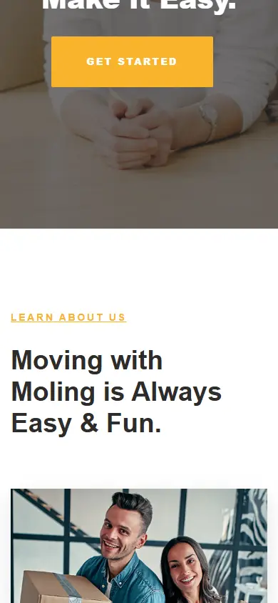 หน้าแรกของธีม Moling บนมือถือ